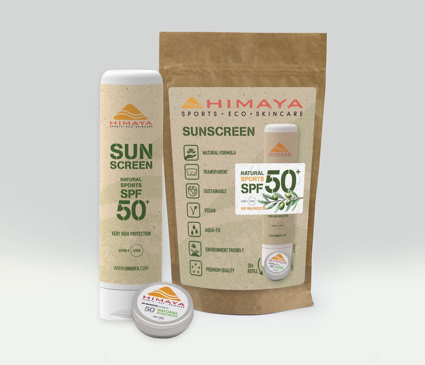 HIMAYA Natural Sunscreen SPF 50+ 200ml – Mineral - Zinc - Reef Safe -Refillable Himaya