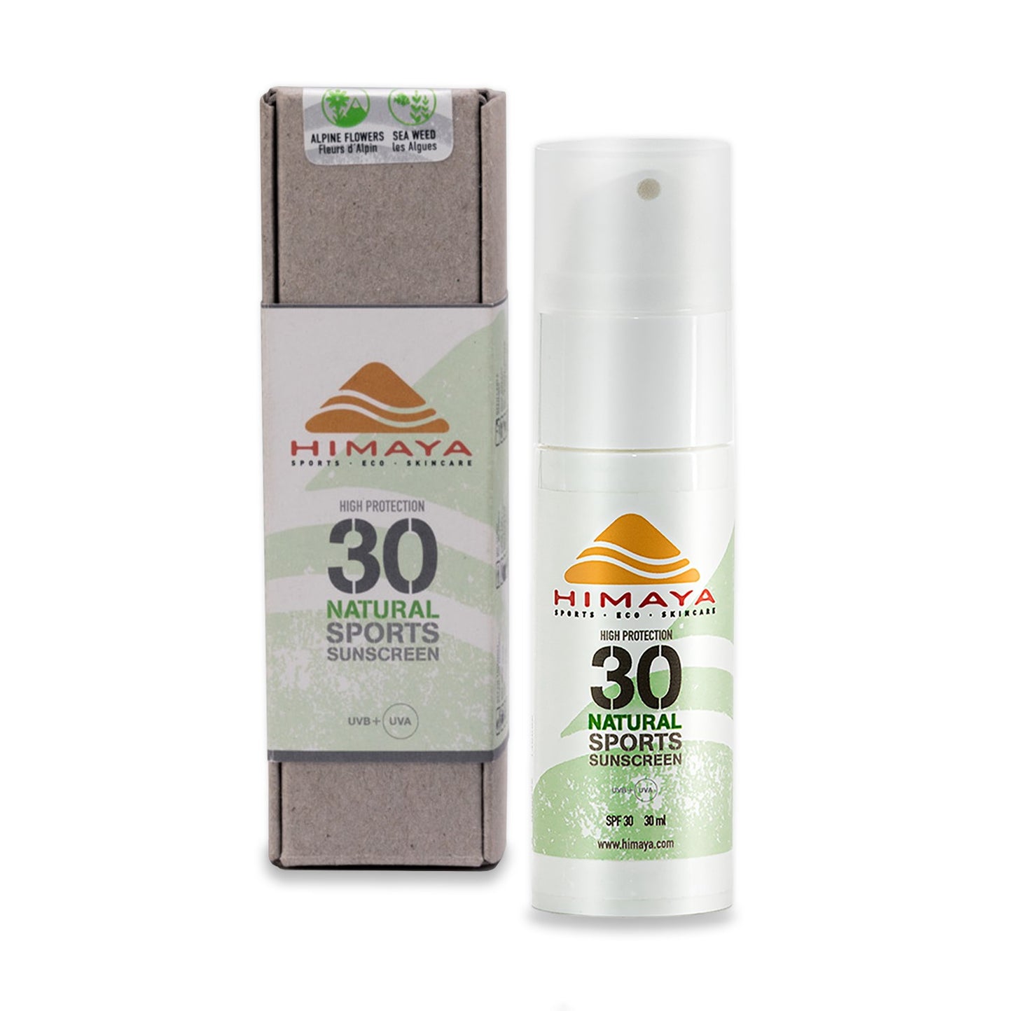 HIMAYA Natural Sunscreen SPF 30 - 30ml – Mineral - Zinc - Reef Safe -Refillable - UVA UVB Himaya
